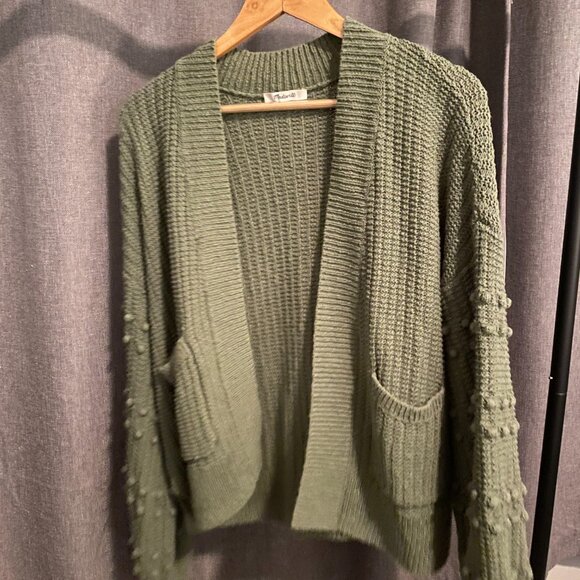 Madewell Bobble Cardigan Sweater in Sage Green - Picture 8 of 10